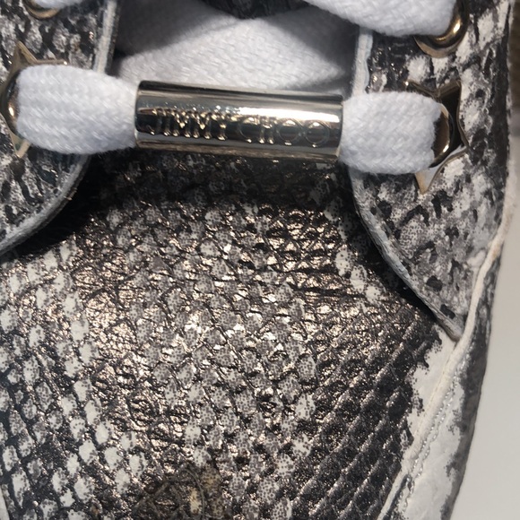Jimmy Choo Miami Metallic Snake Leather Sneakers - Picture 6 of 10